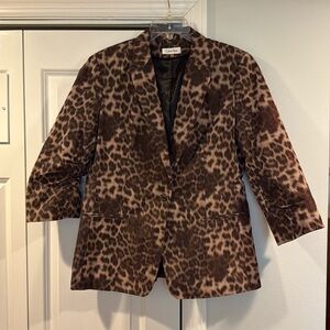 CALVIN KLEIN leopard print blazer. Size L.